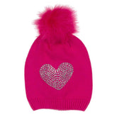 iDO Baby Girls Diamante Hat Scarf Set Fuchsia